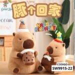 OFERTA CAPIBARA CON ACCESORIOS DE GORRA Y VASO TORTA 30CM FUNDA