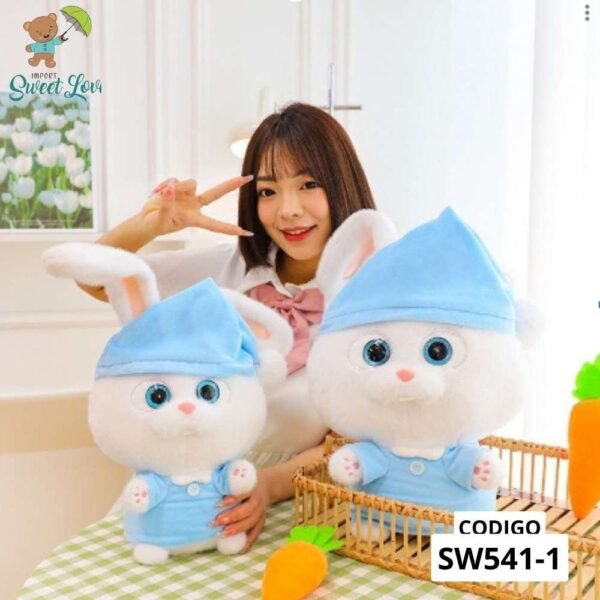conejo snow  con ropa SIN ZANAHORIA 30cm - RELLENO