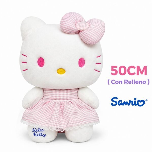 KITY VESTIDO ROSA CUADRO 50CM TELA PELUDA