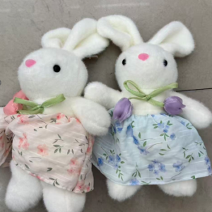 CONEJO VESTIDO LAZO TULIPAN 30CM