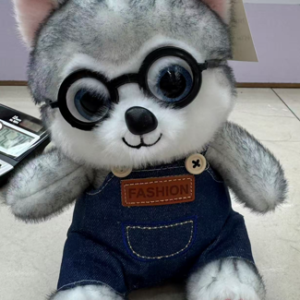 PERRO SIVERIANO OVERO Y LENTE 25CM