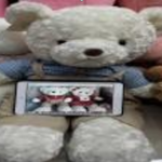 PAREJA DE OSO CRESPO CREMA 70CM
