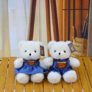 PAREJA DE OSO JEANS BLANCO 30CM