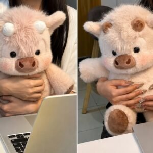 VACA CORREDORA MARRON / ROSA 45CM *2 FUNDA