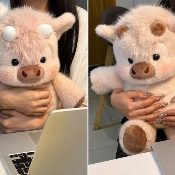 VACA CORREDORA MARRON / ROSA 45CM *2 FUNDA