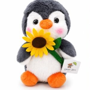MKL1171V PINGÜINO  BABERO Y GIRASOL 20CM