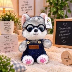 PERRO SIVERIANO OVERO Y LENTE 25CM