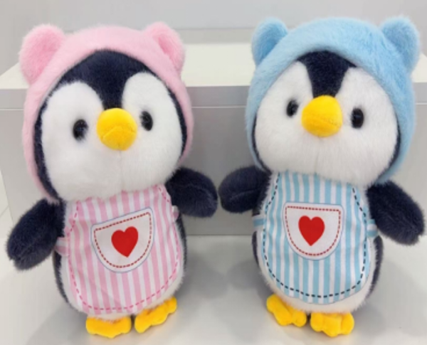 PINGÜINO MANDIL CON GORRITA 20CM