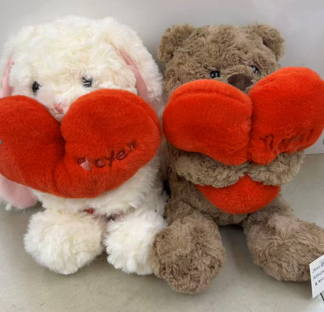 PAREJA DE OSO Y CONEJO CORAZON