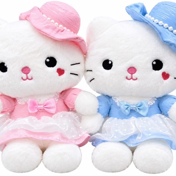 PAREJA GATITA VESTIDO BONITO PATILARGA 22CM