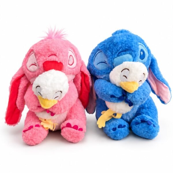 PAREJA DE STICH Y ANGELA CON PATO 22CM